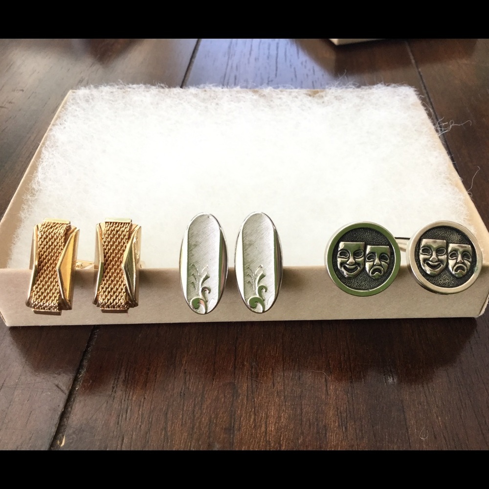 Vintage Cuff Links. Set of 3